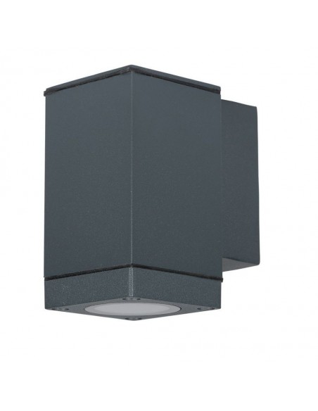 8626-Lampada LED da Muro con Portalampada GU Fascio Luminoso Inferiore Colore Grigio Scuro IP-1
