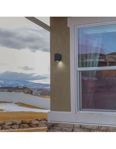 8626-Lampada LED da Muro con Portalampada GU Fascio Luminoso Inferiore Colore Grigio Scuro IP-5