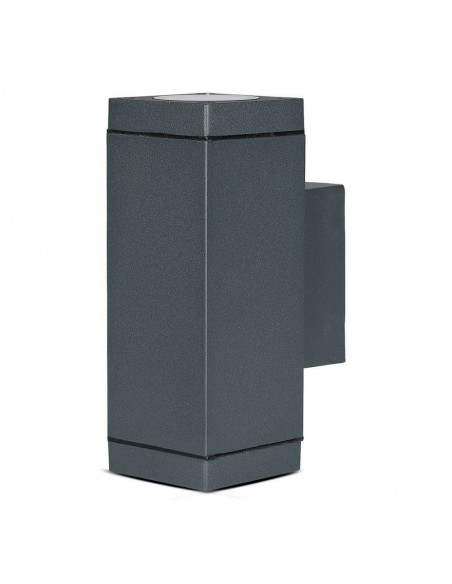 8627-Lampada LED da Muro con Portalampada GU Doppio Fascio Luminoso Superiore e Inferiore Colore Grigio Scuro IP-1