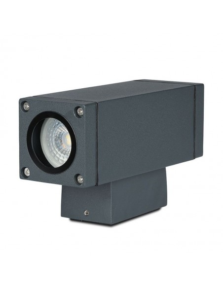 Lampada LED da Muro con Portalampada GU10 Doppio Fascio Luminoso Superiore e Inferiore Grigio Scuro IP44