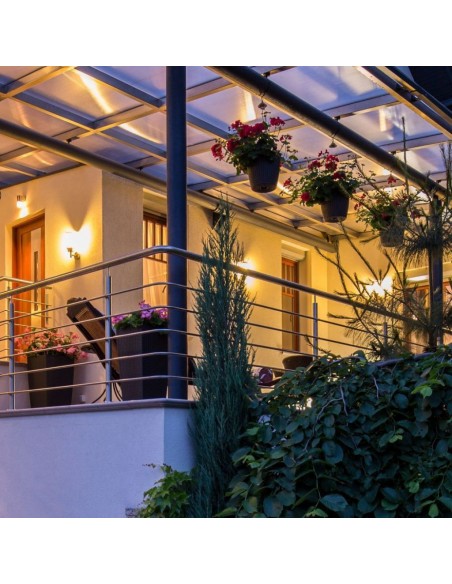 8628-Lampada LED da Giardino con Portalampada E max  in Acciaio Inossidabile Colore Nero IP-4