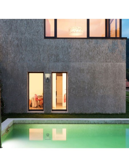 8628-Lampada LED da Giardino con Portalampada E max  in Acciaio Inossidabile Colore Nero IP-5