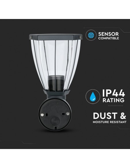 Lampada LED da Giardino con Portalampada E27 (max 40W) in Acciaio Inossidabile Nero IP44