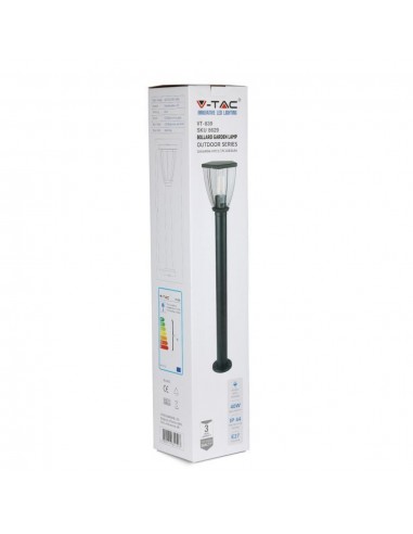 8629-Piantana LED da Giardino con Portalampada E max  in Acciaio Inossidabile h mm Colore Nero IP-2