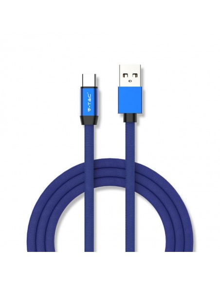 8630-Cavo da USB Tipo-C a USB-A m Ricarica Rapida A Ruby Series Cavo Antigroviglio in Corda Colore Blu-1