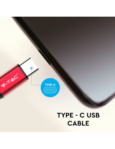 8631-Cavo da USB Tipo-C a USB-A m Ricarica Rapida A Ruby Series Cavo Antigroviglio in Corda Colore Rosso-7