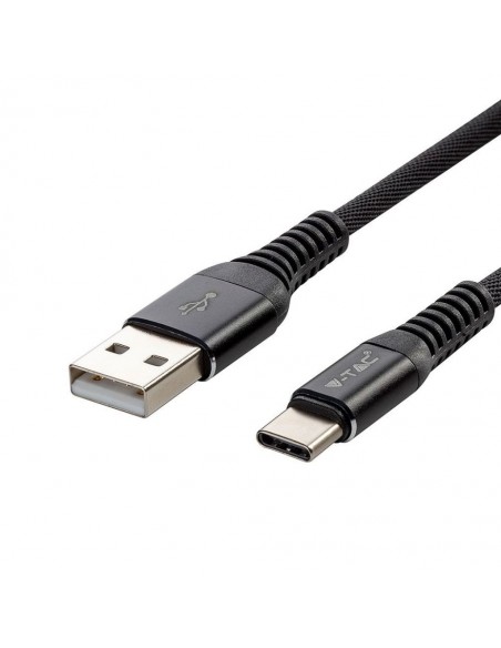 8632-Cavo da USB Tipo-C a USB-A m Ricarica Rapida A Gold Series Cavo Antigroviglio in Corda Colore Nero-1