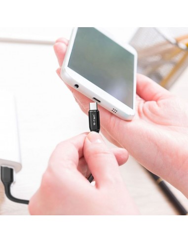 8632-Cavo da USB Tipo-C a USB-A m Ricarica Rapida A Gold Series Cavo Antigroviglio in Corda Colore Nero-4