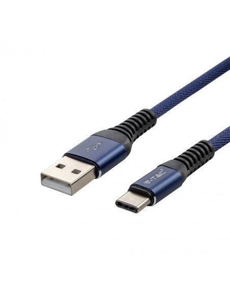 8633-Cavo da USB Tipo-C a USB-A m Ricarica Rapida A Gold Series Cavo Antigroviglio in Corda Colore Blu-1