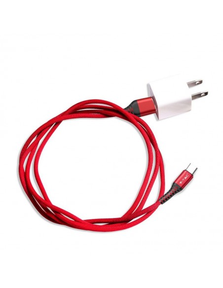 8634-Cavo da USB Tipo-C a USB-A m Ricarica Rapida A Gold Series Cavo Antigroviglio in Corda Colore Rosso-7