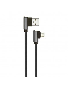 8635-Cavo da Micro-USB a USB-A m Ricarica Rapida A Diamond Series Cavo Antigroviglio in Corda con Connettori a L Colore Nero-1