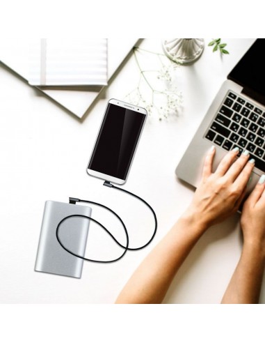 8635-Cavo da Micro-USB a USB-A m Ricarica Rapida A Diamond Series Cavo Antigroviglio in Corda con Connettori a L Colore Nero-4