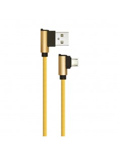 8637-Cavo da Micro-USB a USB-A m Ricarica Rapida A Diamond Series Cavo Antigroviglio in Corda con Connettori a L Colore Oro-1