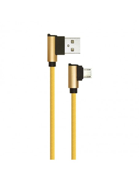 8637-Cavo da Micro-USB a USB-A m Ricarica Rapida A Diamond Series Cavo Antigroviglio in Corda con Connettori a L Colore Oro-1