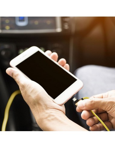 8637-Cavo da Micro-USB a USB-A m Ricarica Rapida A Diamond Series Cavo Antigroviglio in Corda con Connettori a L Colore Oro-4