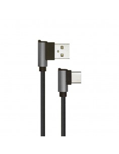 8638-Cavo da USB Tipo-C a USB-A m Ricarica Rapida A Diamond Series Cavo Antigroviglio in Corda con Connettori a L Colore Nero-1