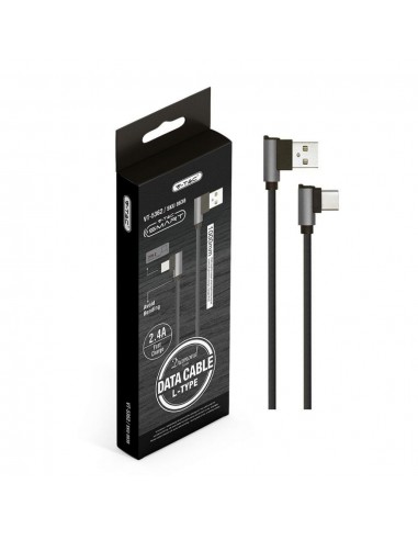 8638-Cavo da USB Tipo-C a USB-A m Ricarica Rapida A Diamond Series Cavo Antigroviglio in Corda con Connettori a L Colore Nero-2