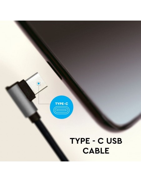 8638-Cavo da USB Tipo-C a USB-A m Ricarica Rapida A Diamond Series Cavo Antigroviglio in Corda con Connettori a L Colore Nero-7