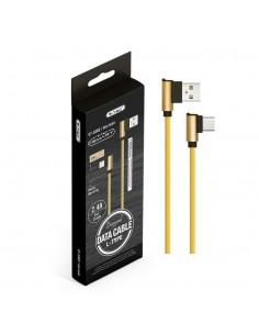 8640-Cavo da USB Tipo-C a USB-A m Ricarica Rapida A Diamond Series Cavo Antigroviglio in Corda con Connettori a L Colore Oro-1 2