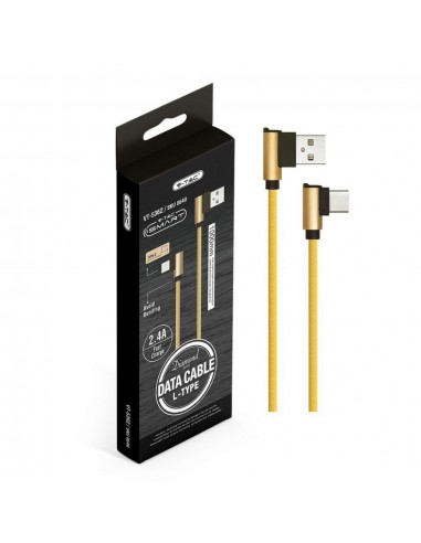 8640-Cavo da USB Tipo-C a USB-A m Ricarica Rapida A Diamond Series Cavo Antigroviglio in Corda con Connettori a L Colore Oro-2