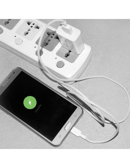 8643-Caricatore da Viaggio Ricarica Rapida A con Cavo da USB Tipo-C a USB-A Colore Bianco-3