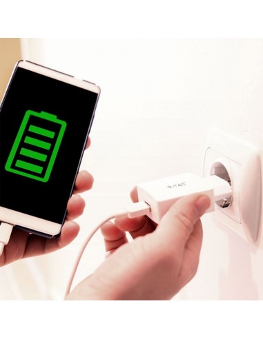 8643-Caricatore da Viaggio Ricarica Rapida A con Cavo da USB Tipo-C a USB-A Colore Bianco-4