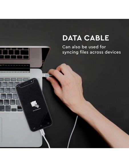 8647-Caricatore da Viaggio con Cavo Ricarica Veloce Micro USB Tipo-C A Colore Bianco-6