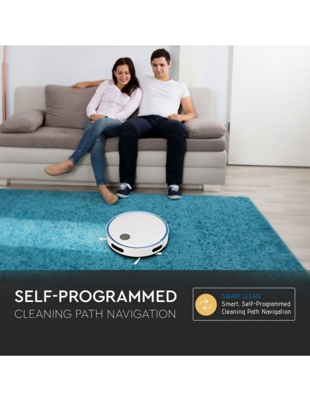 8660-Aspirapolvere Giroscopico Robotizzato con Telecomando Colore Bianco e Blu-5