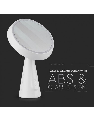 8670-Lampada LED a Specchio  con Adattatore Orientabile Colore Bianco  Dimmerabile-5