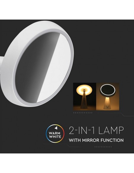 8670-Lampada LED a Specchio  con Adattatore Orientabile Colore Bianco  Dimmerabile-6