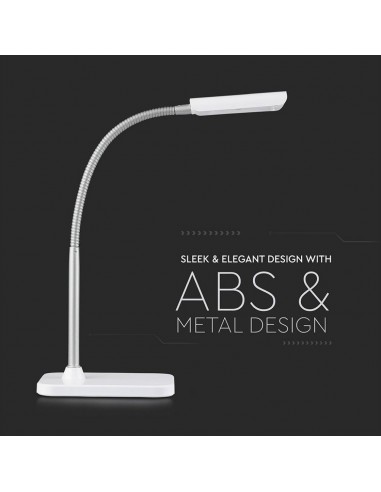 8671-Lampada LED da Tavolo  con Adattatore Orientabile Colore Bianco  Dimmerabile-4