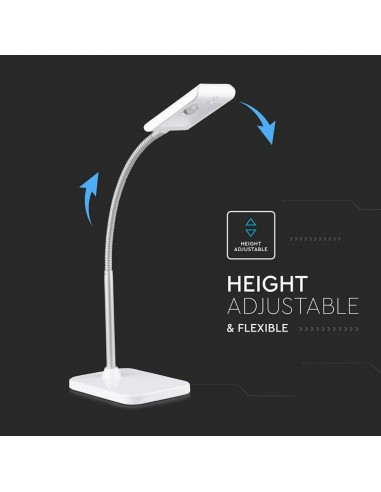 8671-Lampada LED da Tavolo  con Adattatore Orientabile Colore Bianco  Dimmerabile-5