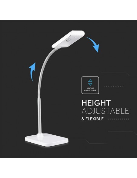 8671-Lampada LED da Tavolo  con Adattatore Orientabile Colore Bianco  Dimmerabile-5