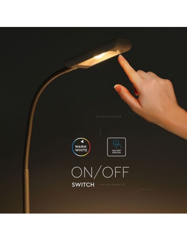 8671-Lampada LED da Tavolo  con Adattatore Orientabile Colore Bianco  Dimmerabile-6