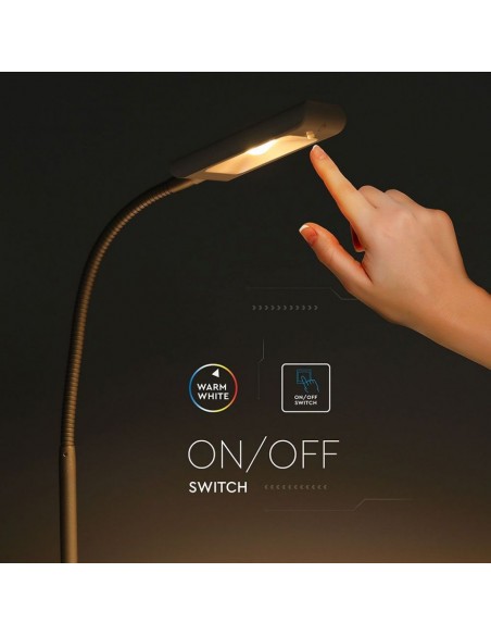 8671-Lampada LED da Tavolo  con Adattatore Orientabile Colore Bianco  Dimmerabile-6