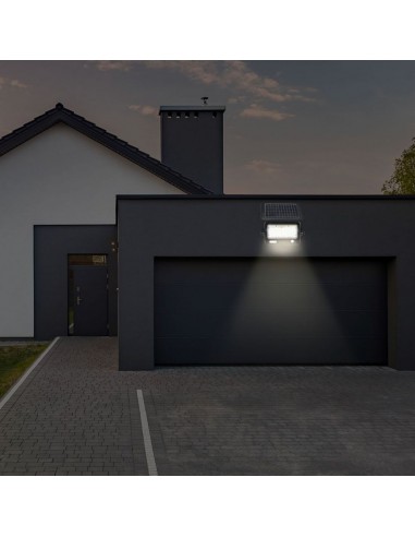 8674-Faro LED con Pannello Solare  con Sensore PIR e USB Batteria LiFePO Colore Nero  -4