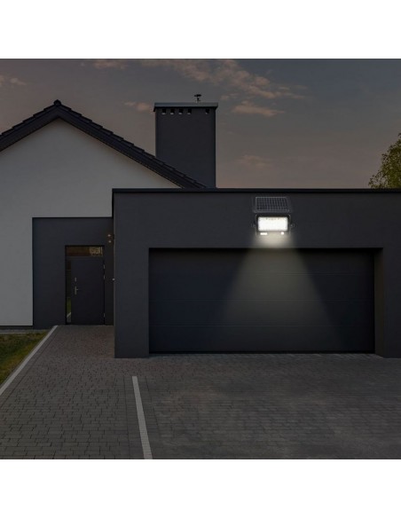 8674-Faro LED con Pannello Solare  con Sensore PIR e USB Batteria LiFePO Colore Nero  -4