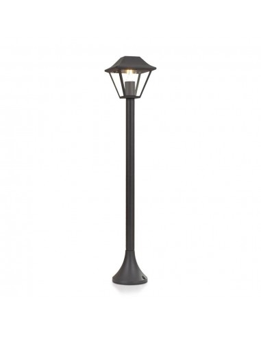 8687-Lampione LED con Portalampada a Lanterna in Vetro E Colore Nero Opaco h cm IP-1