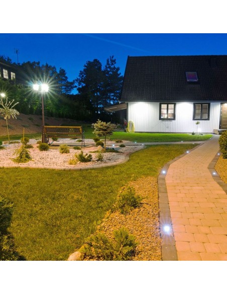 8688-Lampione LED con Doppio Portalampada a Lanterna xE Colore Nero Opaco h cm IP-4