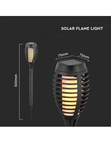 8689-Lampada Solare LED a Forma di Torcia Effetto Fiamma   Confezione  pezzi-3