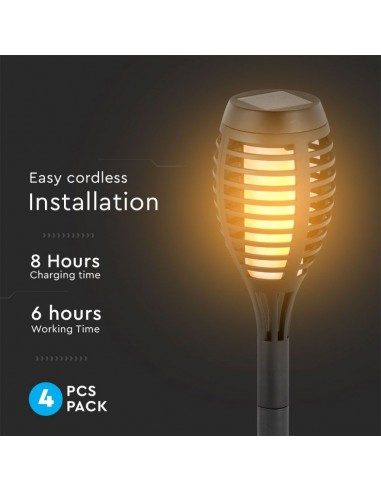 Lampada Solare LED a Forma di Torcia...