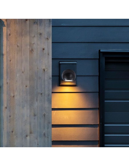 8690-Lampada LED da Muro Rotonda G Max  in Cemento Colore Grigio Scuro IP-4