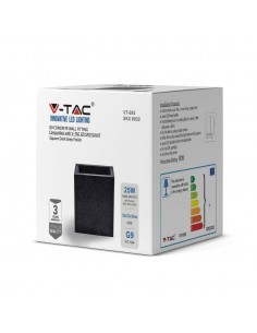 8692-Lampada LED da Muro Quadrata G Max  in Cemento Colore Grigio Scuro IP-1 2