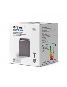 8693-Lampada LED da Muro Quadrata G Max  in Cemento Colore Grigio Chiaro IP-1 2