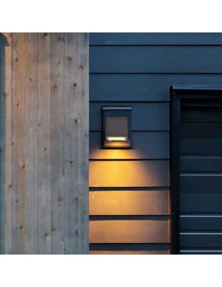 8693-Lampada LED da Muro Quadrata G Max  in Cemento Colore Grigio Chiaro IP-5