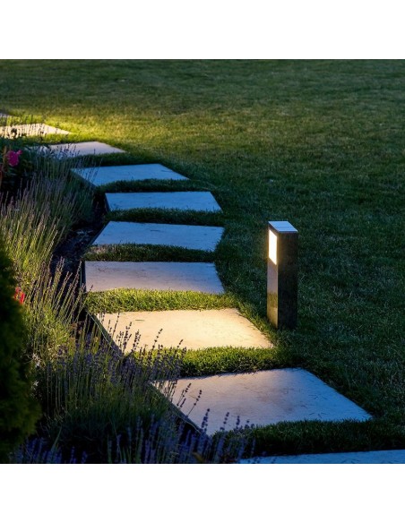 8698-Lampada LED da Giardino  in Cemento Colore Grigio Scuro -3