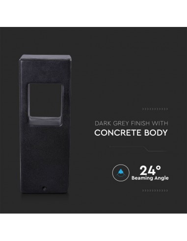 8698-Lampada LED da Giardino  in Cemento Colore Grigio Scuro -4