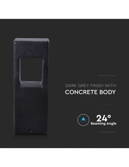 8698-Lampada LED da Giardino  in Cemento Colore Grigio Scuro -4