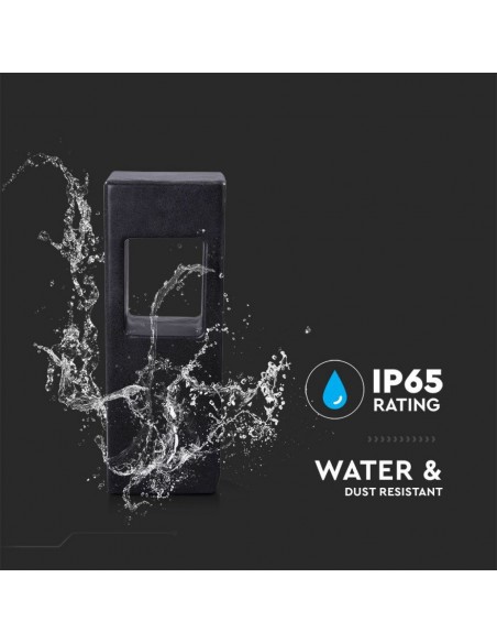 8698-Lampada LED da Giardino  in Cemento Colore Grigio Scuro -5