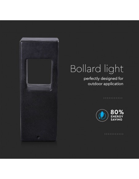 8698-Lampada LED da Giardino  in Cemento Colore Grigio Scuro -6